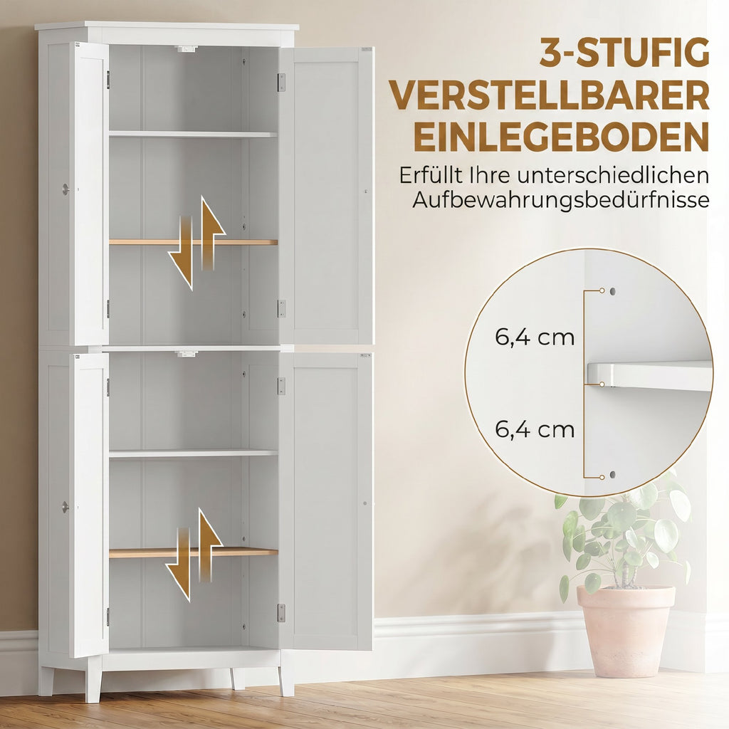 170 cm Tall Bathroom Storage Cabinet, Freestanding Narrow Bathroom Cabinet with Adjustable Shelves for Laundry Room