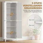 170 cm Tall Bathroom Storage Cabinet, Freestanding Narrow Bathroom Cabinet with Adjustable Shelves for Laundry Room