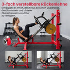 Leg Press Machine with Wheels and Calf Block, Adjustable Squat Machine for Home Gym, 455KG Capacity