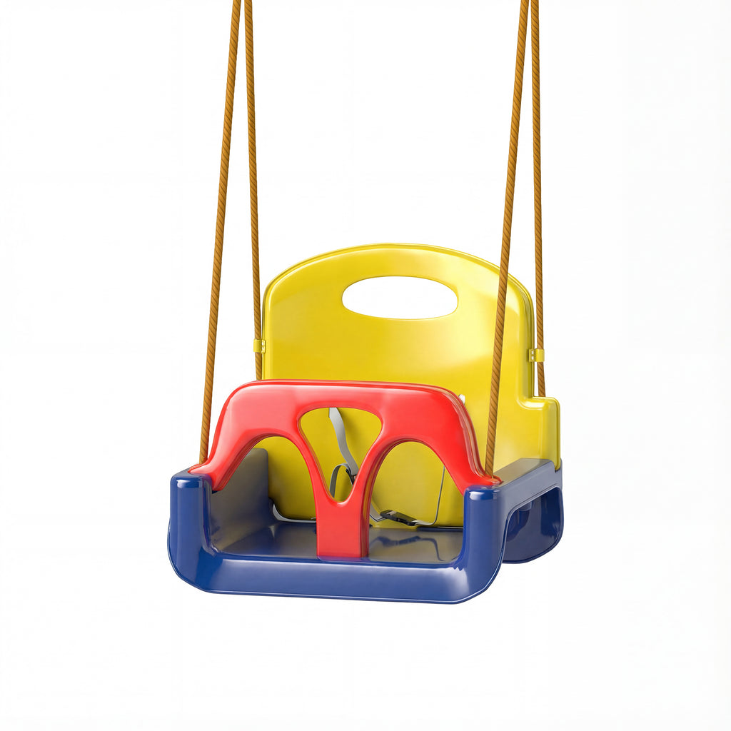 3 in 1 Detachable Kids Swing Seat with Seatbelt, Adjustable Rope for Indoor, Outdoor, Dark Blue