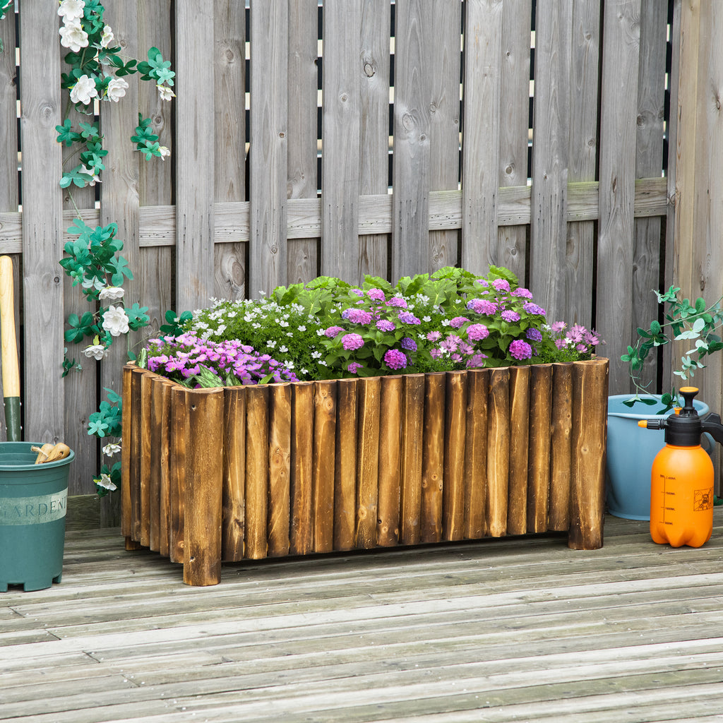  Hochbeet Pflanzkasten Kräuterbeet Pflanzbeet Gemüse Blumenbeet Blumenkasten, Tannenholz 100x38,5x40 cm
