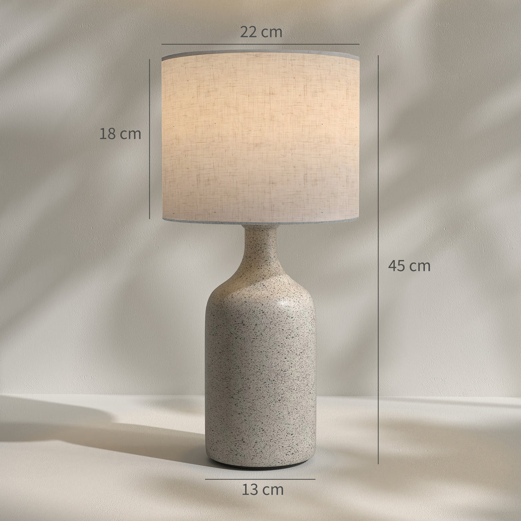 Tischlampe Tischleuchte Vintage Keramiksockel Sandfarben+Beige