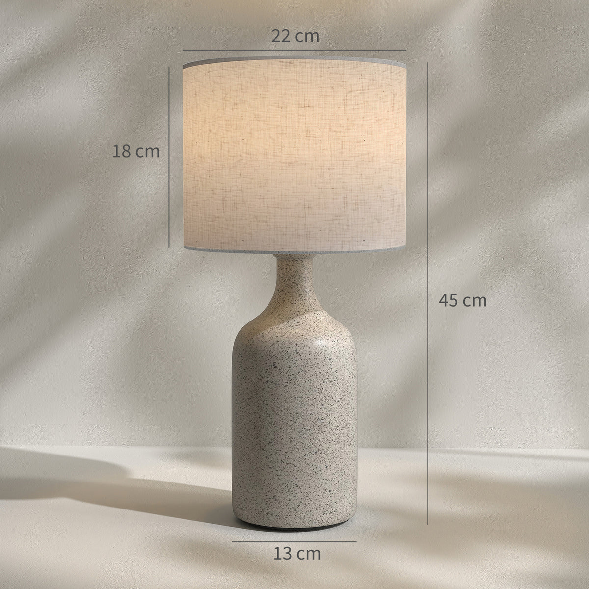 Tischlampe Tischleuchte Vintage Keramiksockel Sandfarben+Beige