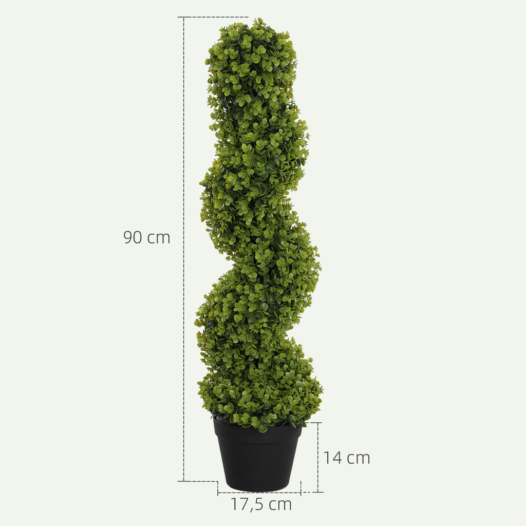 2er-Set Dekorative Pflanze, Kunstpflanzen in T?pfen, K¨¹nstliche Pflanzen f¨¹r Zuhause, Indoor, Outdoor, 90 cm, Gr¨¹n