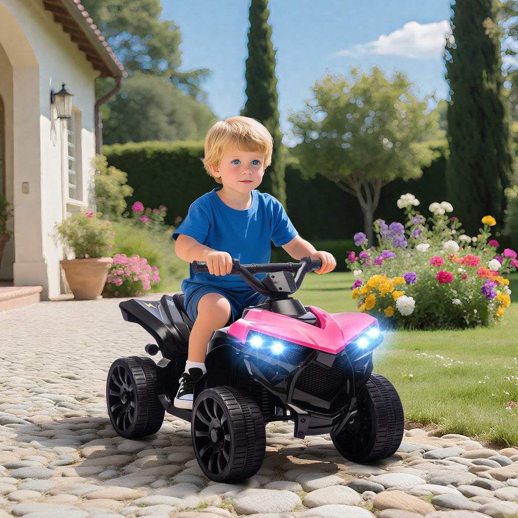 Kinder Quad Elektro 6V Kinderquad mit Vorwärts-, Rückwärtsfunktion, Musik, LED-Scheinwerfer Rosa