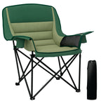 Portable Padded Camping Chair, with Bag - Olive Green