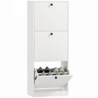 Schuhschrank, 3 Schubladen, f¨¹r bis zu 12 Paar Schuhe, Spanplatte, Wei?