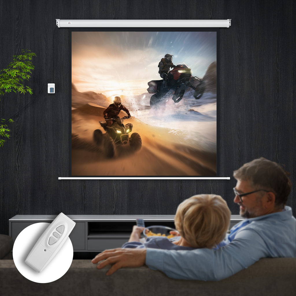 Beamer Leinwand 176,5 x 176,5 cm 85 Zoll 1:1 HD 4K Rollo-Leinwand für Heimkino für Heimkino Büro-Präsentationen