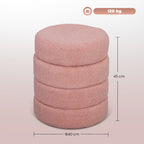 Hocker, rund, Teddyfleece, bis 120kg, ¦µ40x45H cm, Rosa