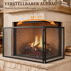 Kaminschutzgitter, Faltbarer Funkenschutz aus Metall, 141 x 50 cm
