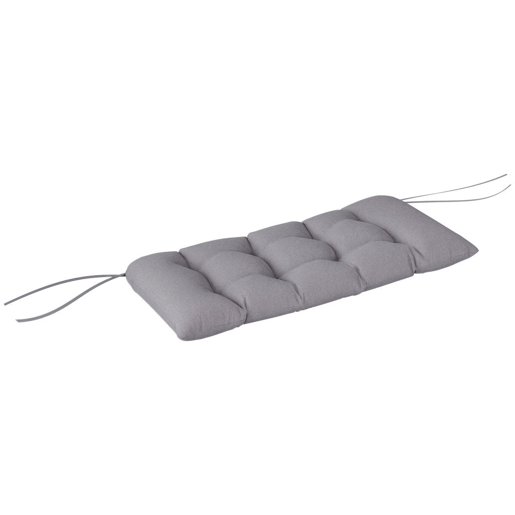 Bankauflage 105 x 46 x 12,5 cm Bankkissen mit B?ndern, Outdoor Sitzkissen f¨¹r Gartenm?bel, Sitzbank, Grau
