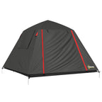 Camping Tent 3000mm Waterproof Tent with 2 Doors, Dark Grey and Red