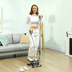 Mini Stepper, Compact Step Machine Exerciser for Home Workouts, with Resistance Bands, LCD Monitor, Non-Slip Pedals