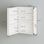 Medizinschrank, abschließbarer Medikamentenschrank mit 6 Regalen für Küche, Flur