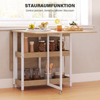 Four-Person Drop Leaf Table - Natural Wood-Effect