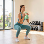 Kettlebell Kugelhantel 6 kg Gewicht-Hantel mit Sand befüllt für Anfänger Zuhause Krafttraining 17 x 17 x 23 cm Grün