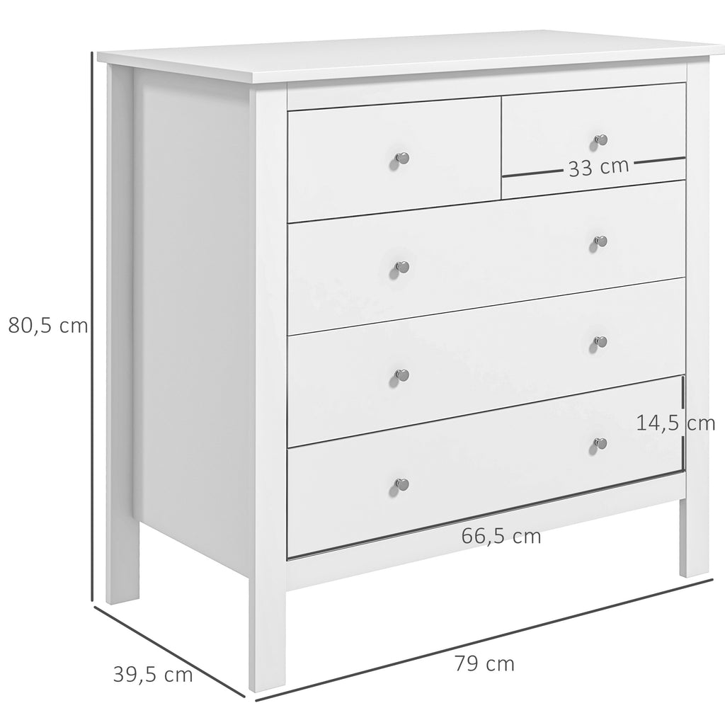 Kommode, Sideboard, leises ?ffnen/Schlie?en, Kippschutz, 79 x 39,5 x 80,5 cm, Wei?