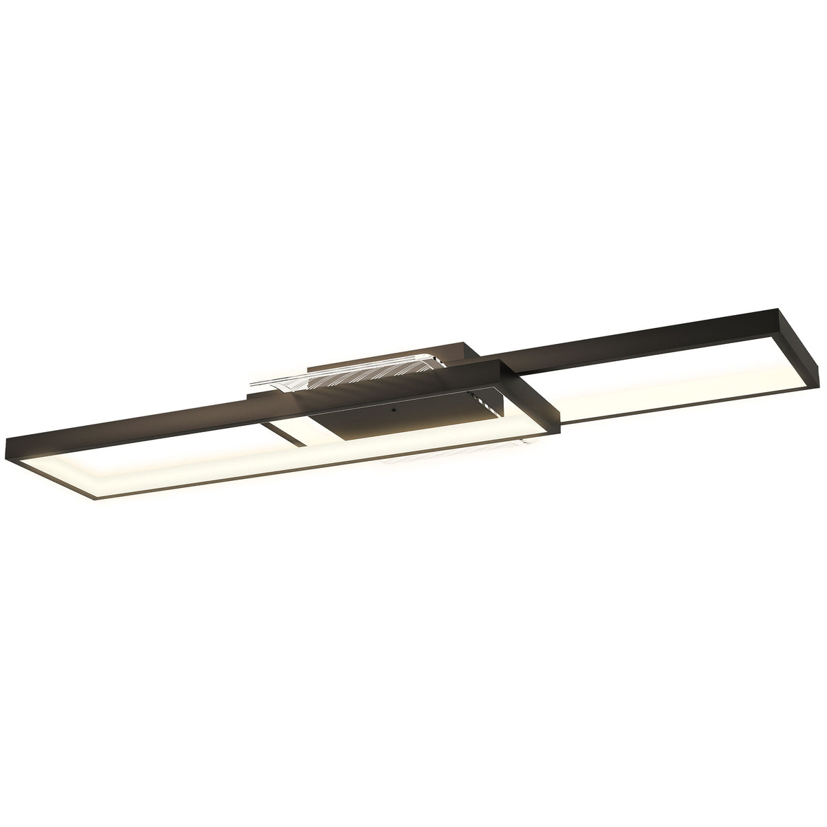 Deckenleuchte LED 43W 4600LM 3000-6000K dimmbare Deckenlampe Flach mit Fernbedienung Wandschalter 70 x 30 x 7 cm Schwarz
