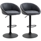 2er-Set Barhocker, höhenverstellbar, 360-Grad-Schwenk-Design, 57 cm x 50 cm x 84-104cm, Grau