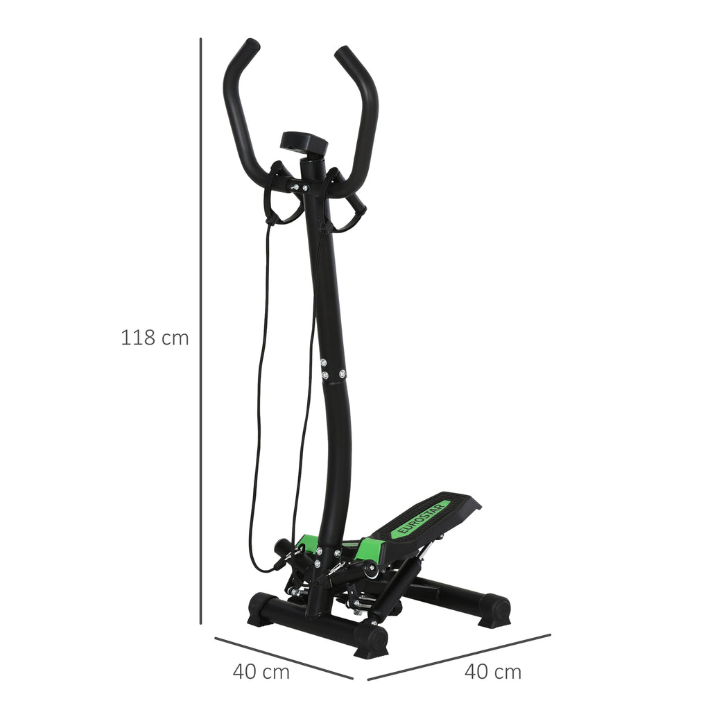  Stepper Sidestepper mit Haltegriff Trainingsbänder Heimtrainer LCD Display Stahl