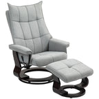 Relaxsessel mit Hocker, drehbar, Samtoptik, verstellbare Rückenlehne, bis 150 kg, Grau