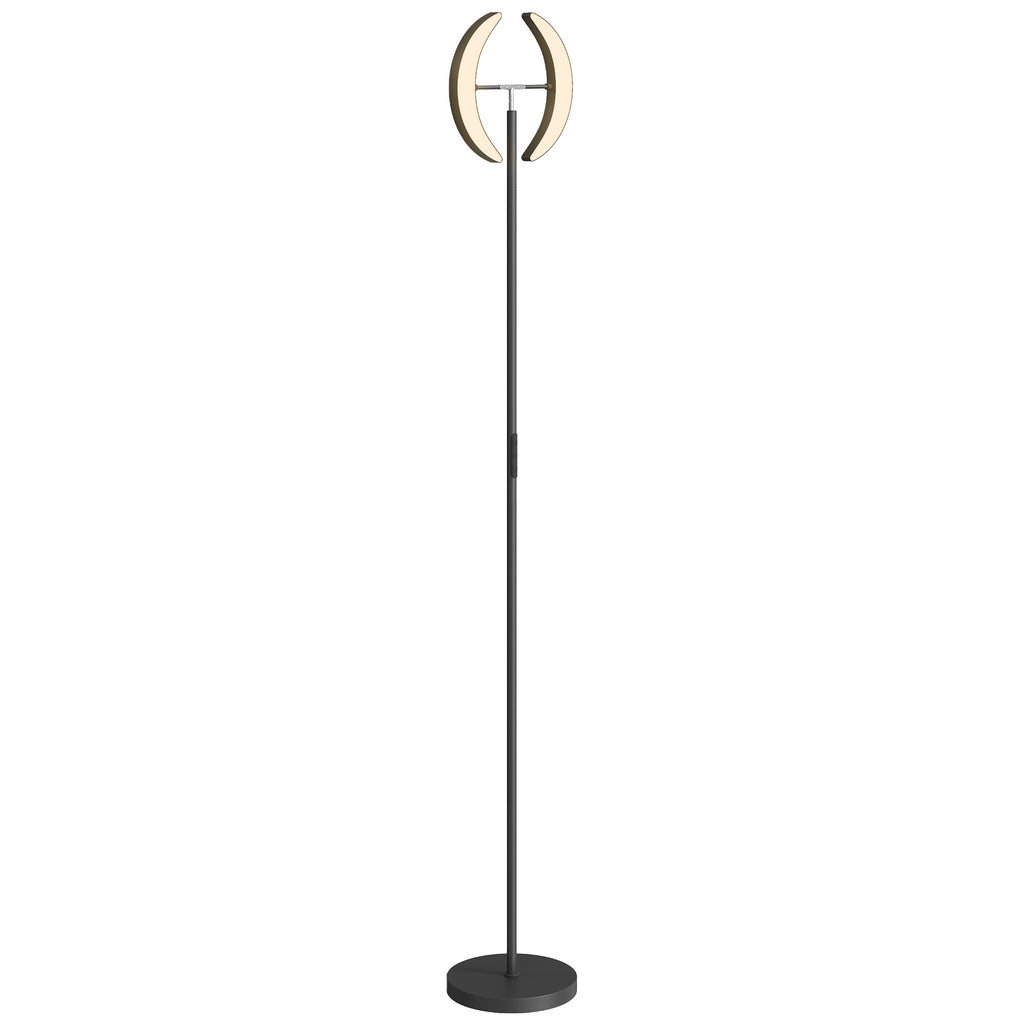 RGB Stehlampe, dimmbare Lampe mit mehrfarbigen Beleuchtungsmöglichkeiten, drehbar, Schwarz