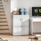 Aktenschrank B¨¹roschrank Abschlie?bar Mehrzweckschrank aus Stahl mit 2 T¨¹ren, Verstellbaren Regalen Wei?