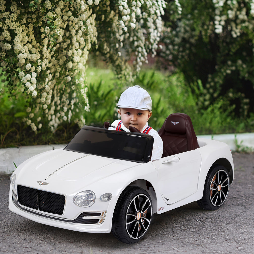 Kinderauto Bentley GT lizenzierte Kinderfahrzeug Elektroauto mit Fernbedienung 2 x 390 Motoren Kinder Weiß 108 x 60 x 43 cm