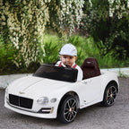 Kinderauto Bentley GT lizenzierte Kinderfahrzeug Elektroauto mit Fernbedienung 2 x 390 Motoren Kinder Weiß 108 x 60 x 43 cm