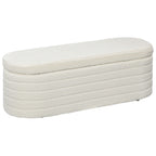 Bettbank, Stauraum, Teddy-Fleece, 116x41x40,5cm, Cremewei?