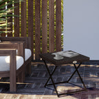 Beistelltisch aus Polyrattan klappbar Kaffeetisch Couchtisch Tablett Balkontisch Gartentisch Sofatisch Teetisch Gartenm?bel Rattantisch f¨¹r Garten Terrasse Balkon, 40x40x40cm Braun