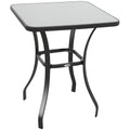  Gartentisch Bistrotisch Glastisch Hartglas+Metall Schwarz L68,5xB68,5xH84cm