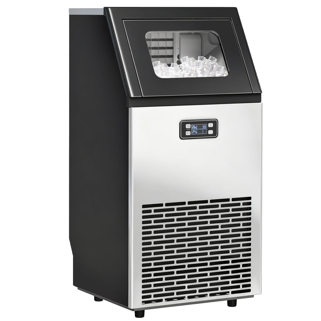 Kommerzielle Eiswürfelmaschine 45 kg/24H Eismaschine mit 11 kg Speicher, LCD-Anzeige für Restaurant