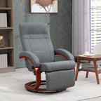 135¡ã Manual Reclining Swivel Chair, with Footrest - Grey