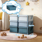 Kids Storage Unit, with Six Drawers - Blue
