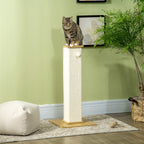 80cm Scratching Post, with Toy Ball, Sisal Rope - White
