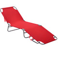 Sonnenliege, klappbar, verstellbare Rückenlehne, rostfreier Metallrahmen, 187 x 55 x 24, Rot