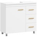 Badezimmer-Unterschrank, 3-stufiges Design, MDF, Spanplatte, Wei?
