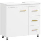 Badezimmer-Unterschrank, 3-stufiges Design, MDF, Spanplatte, Wei?