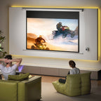 Beamer Leinwand 212 x 150 cm 120 Zoll 16:9 HD 4K Projektionsleinwand Elektrisch mit Fernbedienung, Weiß