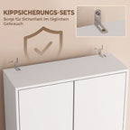 Waschmaschinenschrank mit 2 Türen 66 x 24 x 191 cm Weiß