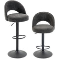 Barhocker 2er-Set, höhenverstellbar und drehbar, für Theke, Dunkelgrau