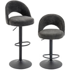 Barhocker 2er-Set, höhenverstellbar und drehbar, für Theke, Dunkelgrau
