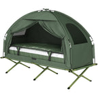 Campingzelt-Set mit Feldbett, Schlafsack und Matratze Dunkelgrün