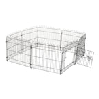 Welpenlaufstall 8-TLG Welpenauslauf mit 8 Gitterplatten Tür Schutzplane Freilaufgehege 61cm hoch Welpengitter Laufstall für Haustiere Hund Katze Welpe Laufgitter für drinnen und draußen