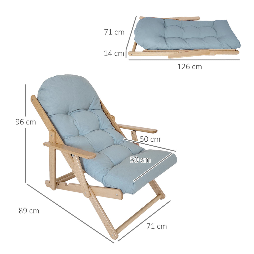 Akzentsessel, Relaxsessel, verstellbare Rückenlehne, Buchenholzrahmen, bis 120 kg, Hellgrau
