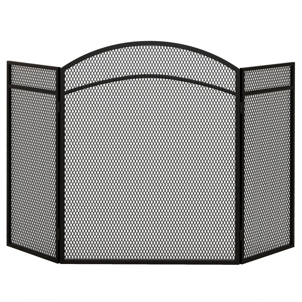 Funkenschutz für Kamine, eleganter Funkenfänger, faltbar, beschichtet, Schwarz, 96 x 60 cm