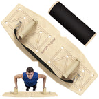 Push Up Bars Set, Liegest¨¹tzgriffe mit Trainingsboard & Widerstandsb?ndern, Holz