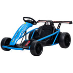 24V Elektro-Go-Kart zum Fahren und Driften, Nylon-Reifen, Sicherheitsgurt, Hupe, Musik f¨¹r 8-12 Jahre Blau
