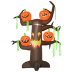 Aufblasbarer Spukbaum Kürbis Halloween Deko Figur Luftfigur mit LED Beleuchtung, Polyester, 180x80x240cm